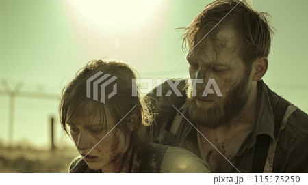 Surviving man and woman in the world of the apocalypse 115175250