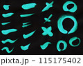 水彩絵の具で描いた手描きの筆文字素材 115175402