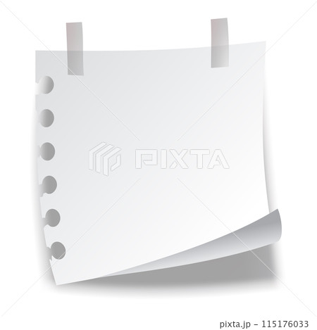 Sticky note. Blank note paper sheet. Information reminder. Notepad or memo message, paper sheet. Vector illustration Sticky note. Blank note paper sheet. Information reminder. Notepad or memo message, paper sheet. Vector illustration 115176033