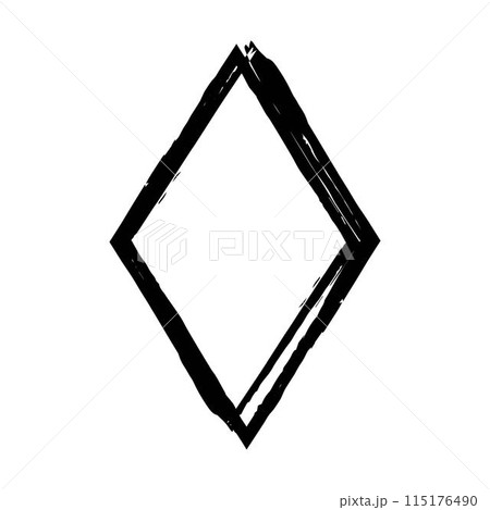 Frame rhombus texture element, outline border grunge shape icon, decorative doodle for design in vector illustration Frame rhombus texture element, outline border grunge shape icon, decorative doodle for design in vector illustration 115176490