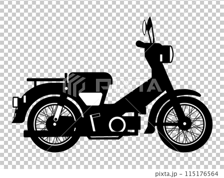 Black and white silhouette of a motorcycle 115176564