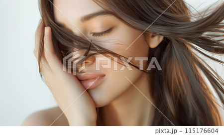 美しい髪の女性 115176604
