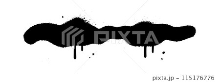 Hand drawn spray-paint graffiti line squiggle. sprayed smear, strikethrough. Doodle style sketchy line. Horizontal wavy strokes 115176776