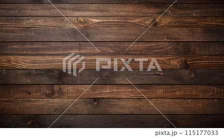 木目のある焦茶色の板が横に並ぶ背景画像 115177033