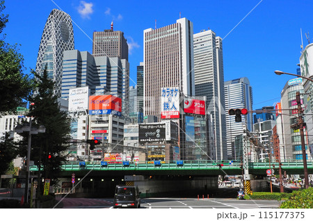 新宿大ガードと西新宿の高層ビル群 新宿大ガードと西新宿の高層ビル群 115177375