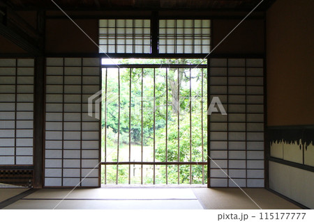 京都　桂離宮　笑意軒の室内 115177777