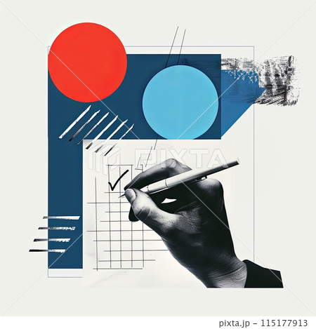 Modern artwork. Organized Task Management. Hand...のイラスト素材 [115177913 ...