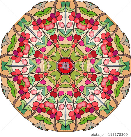 Colorful cute Mandalas. Decorative unusual round ornaments. Colorful cute Mandalas. Decorative unusual round ornaments. 115178309