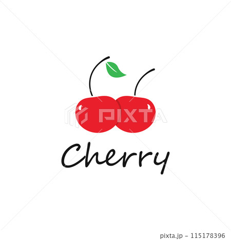 Cherry Fruit Logo Template. Vector Illustration Cherries Symbol. 115178396