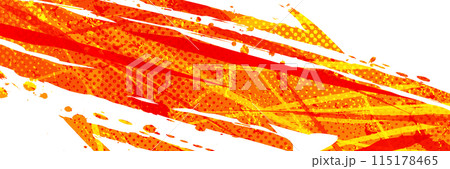 Abstract and Vibrant Sports Background with Orange Brush and Halftone Effect. Grunge Brushstroke Element for Poster or Banner Design Abstract and Vibrant Sports Background with Orange Brush and Halftone Effect. Grunge Brushstroke Element for Poster or Banner Design 115178465