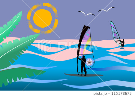 ウインドサーフィン 背景 115178673
