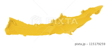 Yellow plasticine brush isolated on white background. Yellow plasticine brush isolated on white background. 115179259