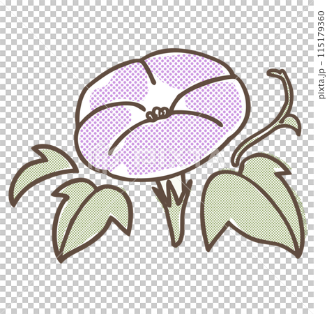 Pale purple morning glory - A simple illustration with a rough tone applied Pale purple morning glory - A simple illustration with a rough tone applied 115179360
