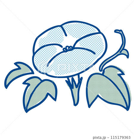 淡いブルーのあさがお ラフにトーンを貼ったようなシンプルイラスト 淡いブルーのあさがお ラフにトーンを貼ったようなシンプルイラスト 115179363