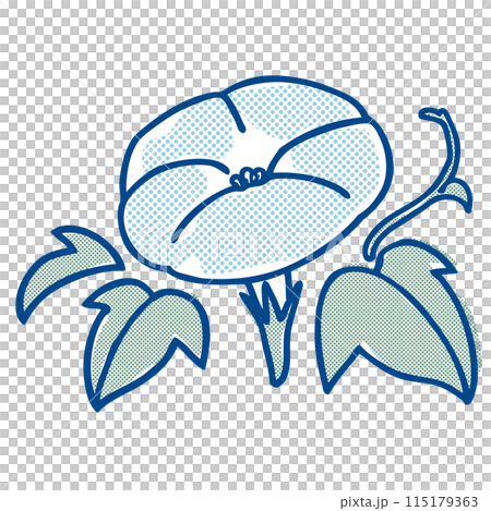 一個簡單的插圖,淡藍色的牽牛花,看起來有一種粗糙的色調。 一個簡單的插圖,淡藍色的牽牛花,看起來有一種粗糙的色調。 115179363