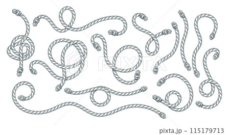 Nautical ropes set 115179713