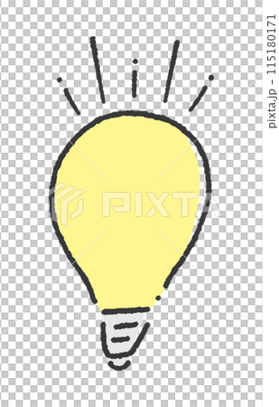 明亮閃亮的燈泡的手繪插圖-電力、想法和靈感的圖像素材 明亮閃亮的燈泡的手繪插圖-電力、想法和靈感的圖像素材 115180171