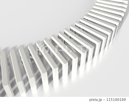 光が差し込んだカーブしたトンネルの3Dイラスト 115180189