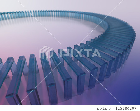 カーブしたクリスタルのトンネルの3Dイラスト 115180207