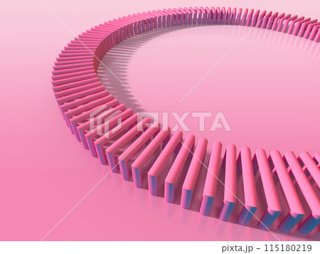 光が差し込んだカーブしたトンネルの3Dイラスト 115180219
