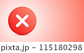 Red error icon on gradient background illustrating mistake notification 115180298