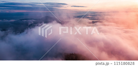 Dramatic Aerial Clouds Sunset Nature Background. Dramatic Aerial Clouds Sunset Nature Background. 115180828