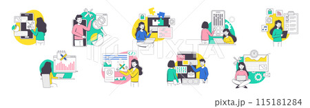 App Dev Professional Developing Software Application for Mobile Device Vector Set App Dev Professional Developing Software Application for Mobile Device Vector Set 115181284