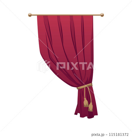 Luxury stage curtain, vector illustration in flat style. Luxury stage curtain, vector illustration in flat style. 115181372