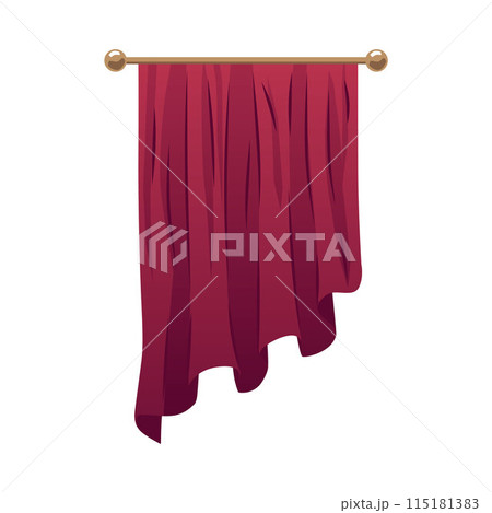 Vector illustration of a lambrequin with drapery on a cornice. 115181383