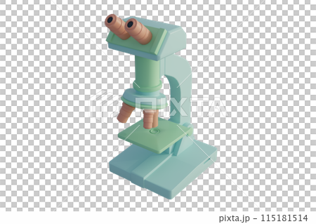 3D rendering of microscope on white background 115181514