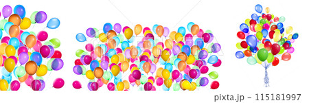Colorful balloons create a festive atmosphere for celebration Colorful balloons create a festive atmosphere for celebration 115181997