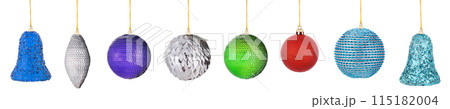 Christmas balls isolated on a white background 115182004