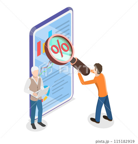 3D Isometric Flat Illustration of Online Marketing Campaign, Finding and Analyzing the Target Audience. Item 2 3D Isometric Flat Illustration of Online Marketing Campaign, Finding and Analyzing the Target Audience. Item 2 115182919