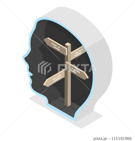 3D Isometric Flat Illustration of Diversity Of Human Minds, Personal Attitude and Lifestyle. Item 2 3D Isometric Flat Illustration of Diversity Of Human Minds, Personal Attitude and Lifestyle. Item 2 115182966