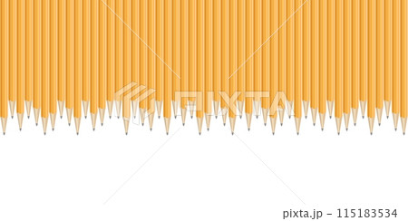 Realistic pencils border. Drawing crayons in a line 115183534