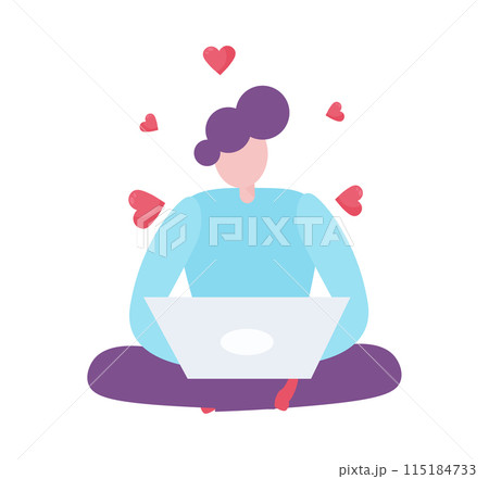 Find Love concept on transparent background, flat design vector illustration 115184733