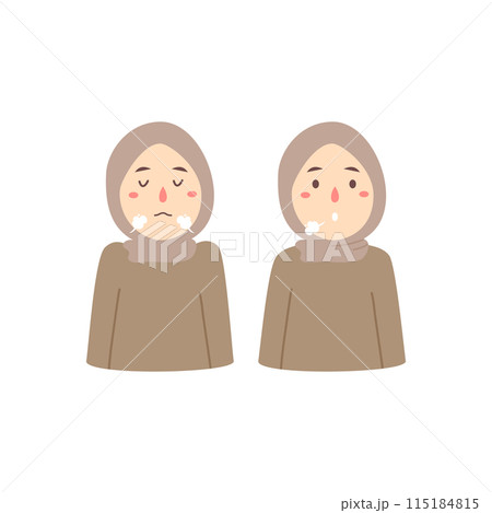 woman doing inhale exhale breath exercise for calm stress 115184815
