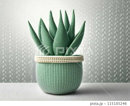 かわいいあみぐるみサンセベリア 観葉植物 かわいいあみぐるみサンセベリア 観葉植物 115185246