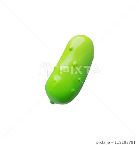 Bright green cucumber modern 3D icon vector illustration 115185781