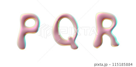 3D glossy plastic pink capital letters P Q R, liquid holo surface, vector Y2K font volume spilled polish, flux bubble 3D glossy plastic pink capital letters P Q R, liquid holo surface, vector Y2K font volume spilled polish, flux bubble 115185884