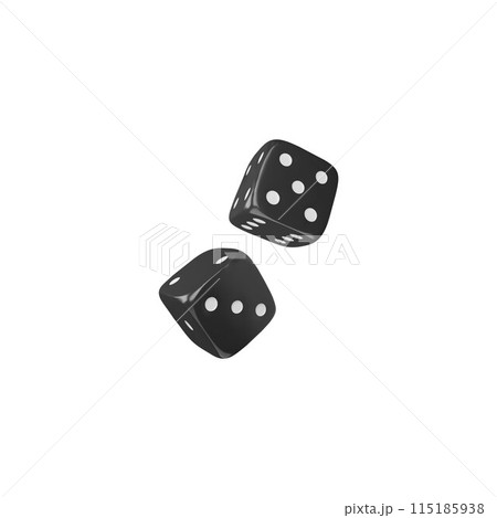 Two game dice falling realistic 3d vector icon,...のイラスト素材 [115185938 ...