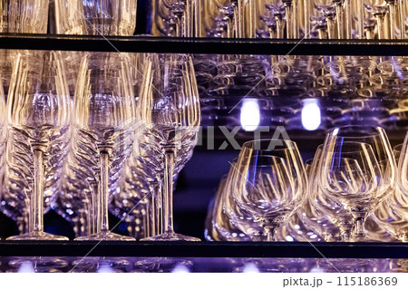 Glasses in Bar Glasses in Bar 115186369