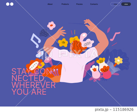 Life Unframed: Flower orchestra -modern flat vector concept illustration of symphony conductor, bloom music. Metaphor of unpredictability, imagination, whimsy, existence cycle, play, growth, discovery Life Unframed: Flower orchestra -modern flat vector concept illustration of symphony conductor, bloom music. Metaphor of unpredictability, imagination, whimsy, existence cycle, play, growth, discovery 115186926