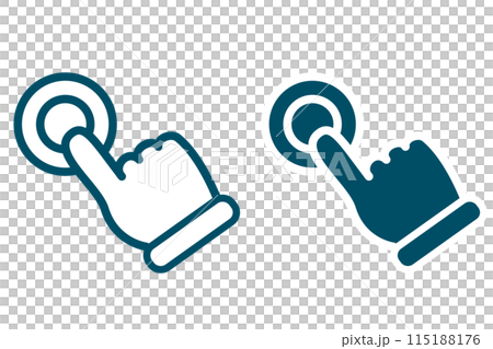 簡單的手指點擊按鈕圖示集 115188176