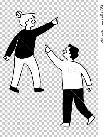 指をさして何かを探している男性と女性_2 115188792
