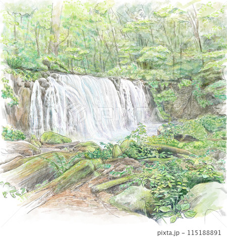 121.「銚子大滝（奥入瀬）」髙橋一善 油絵