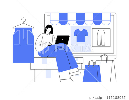 Choosing clothes online isolated cartoon vector illustrations. 115188985