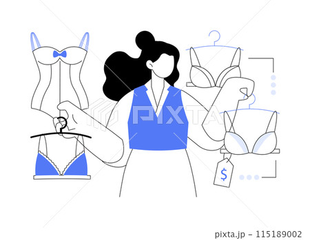 Lingerie shop isolated cartoon vector illustrations. Lingerie shop isolated cartoon vector illustrations. 115189002