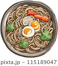japanese soba noodle on white background 115189047