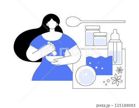 Hand made cosmetics workshop isolated cartoon vector illustrations. Hand made cosmetics workshop isolated cartoon vector illustrations. 115189083